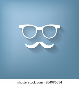 mustache and glasses. hipster icon symbol 