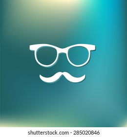 mustache and glasses. hipster icon symbol 