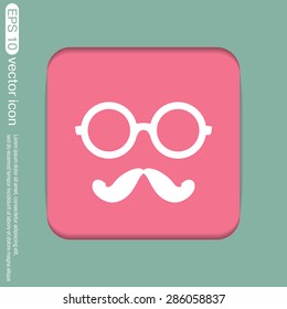 mustache and glasses. hipster icon symbol 