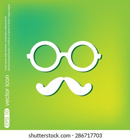 mustache and glasses. hipster icon symbol 