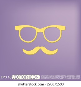 mustache and glasses. hipster icon symbol 