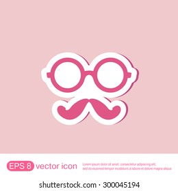 mustache and glasses. hipster icon symbol 