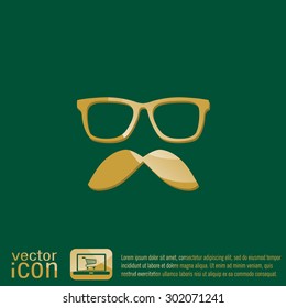 mustache and glasses. hipster icon symbol 
