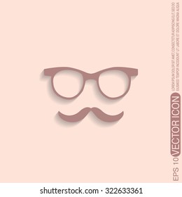 mustache and glasses. hipster icon symbol 