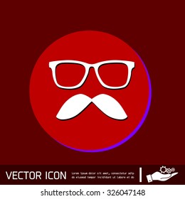 mustache and glasses. hipster icon symbol 