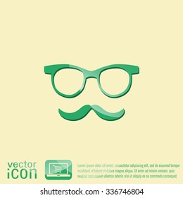 mustache and glasses. hipster icon symbol 