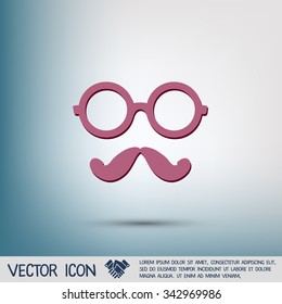 mustache and glasses. hipster icon symbol 