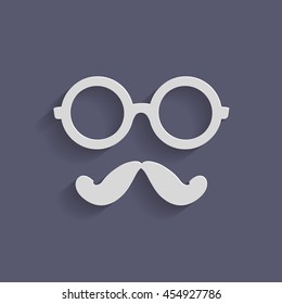mustache and glasses. hipster icon symbol 