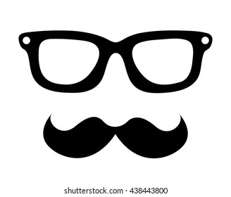 mustache and glasses hipster style  isolated icon design