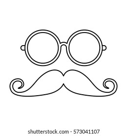 mustache and glasses hipster style vector illustration design