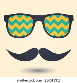 Mustache and glasses icon