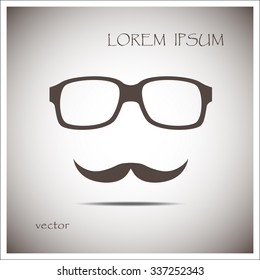 Mustache and glasses , icon
