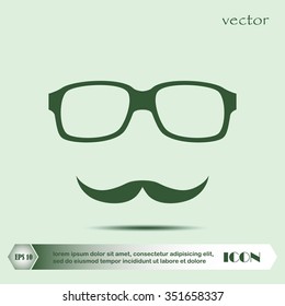 Mustache and glasses , icon