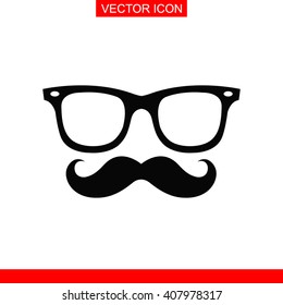 Mustache and Glasses Icon. 