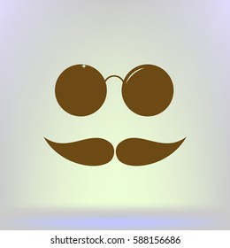 Mustache and Glasses Icon.