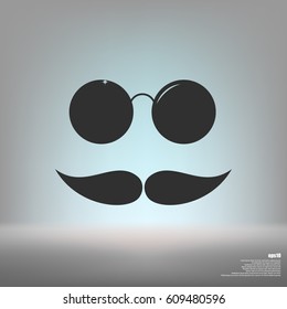 Mustache and Glasses Icon.