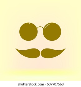 Mustache and Glasses Icon.