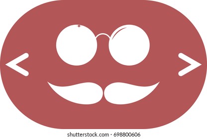 Mustache and Glasses Icon.