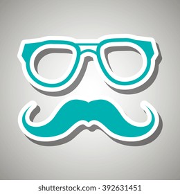 mustache and glasses icon design, Vector illustration