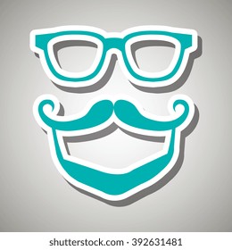 mustache and glasses icon design, Vector illustration