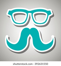 mustache and glasses icon design, Vector illustration