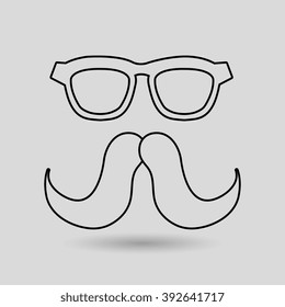mustache and glasses icon design, Vector illustration