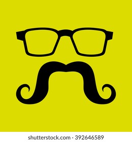 mustache and glasses icon design, Vector illustration