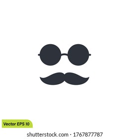 mustache and glasses icon illustration symbol simple design element logo template