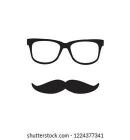 Mustache and Glasses Icon.  Vector icon