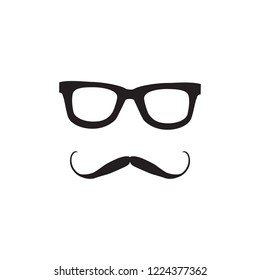 Mustache and Glasses Icon.  Vector icon