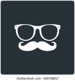 Mustache and Glasses Icon, Vector