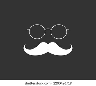 Schnurrbart, Brille-Symbol. Vektorgrafik.