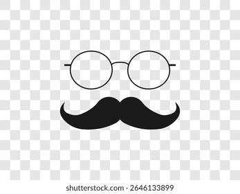 Mustache, ícone de óculos. Ilustração vetorial.