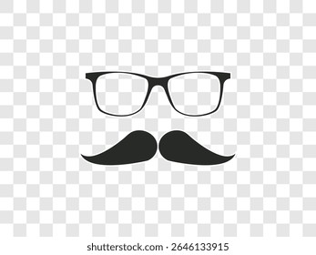 Mustache, ícone de óculos. Ilustração vetorial.
