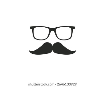 Mustache, ícone de óculos. Ilustração vetorial.