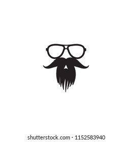mustache and glasses icon, vector template