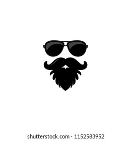 mustache and glasses icon, vector template