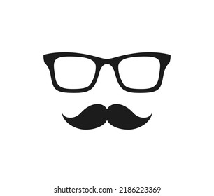 Mustache and Glasses isolated on white background