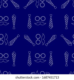 Mustache and glasses. Seamless pattern on fabric, wrapping paper, background, wallpaper. 