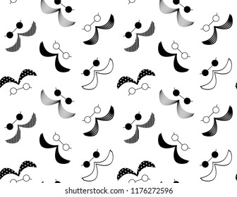 Mustache glasses seamless pattern rotate