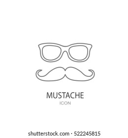 Mustache and Glasses sign icon. Hipster symbol. 