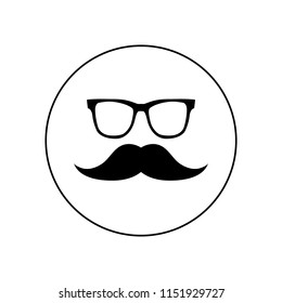 Mustache and Glasses sign icon, logo