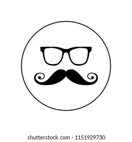 Mustache and Glasses sign icon, logo
