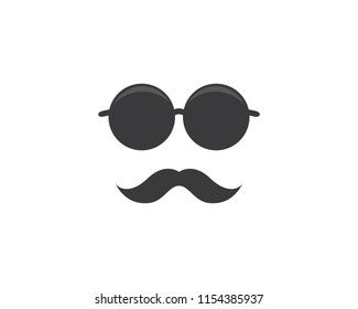 Mustache with glasses symbol illustration