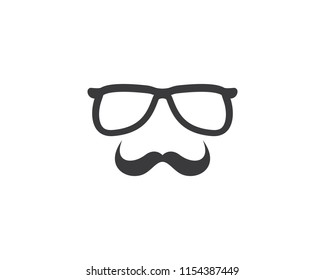 Mustache with glasses symbol illustration