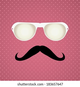 mustache and glasses vector, EPS 10