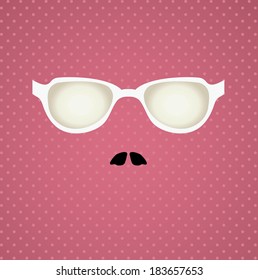 mustache and glasses vector, EPS 10