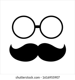 Mustache and Glasses vector icon