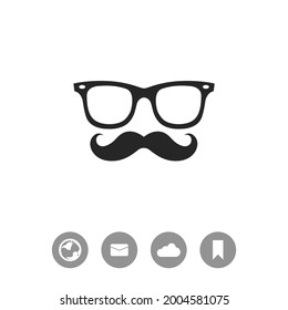 Mustache und Brille Vektorsymbol.