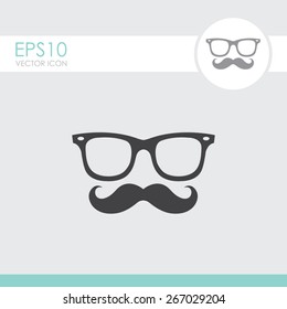 Mustache and Glasses vector icon.